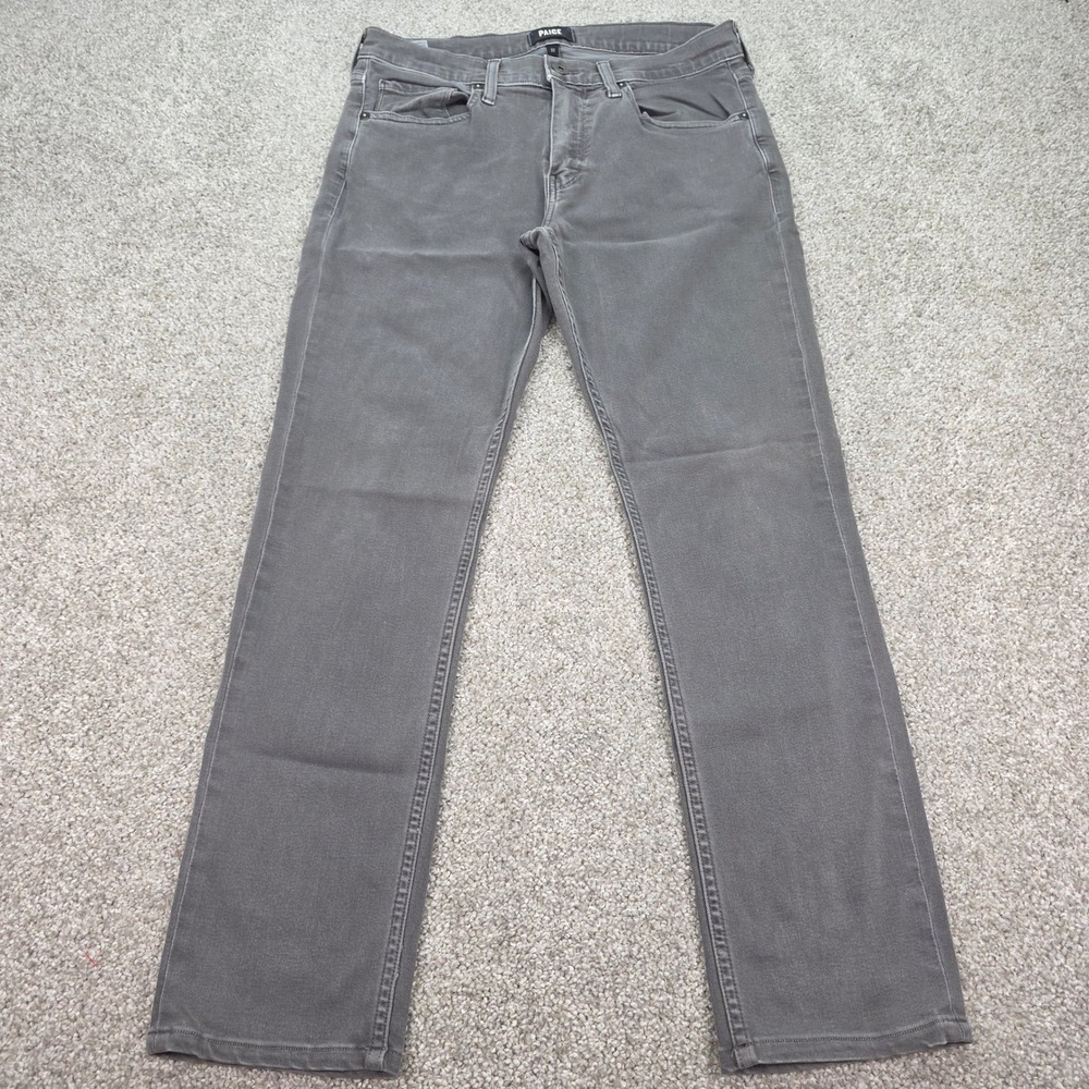 Paige Federal Slim Straight Leg Jeans Gray Mens 32 RN827002